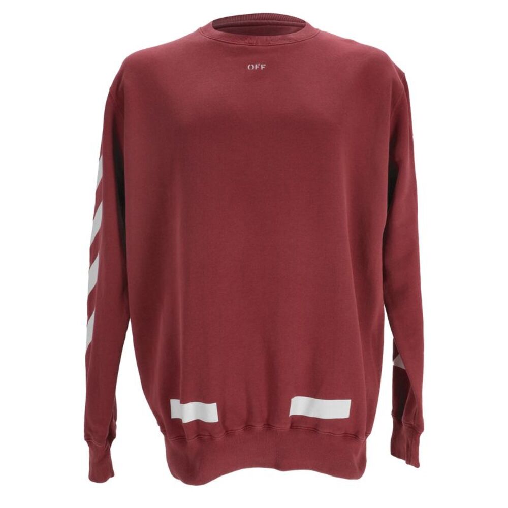 Off-White Diagonal Sweatshirt in Red Cotton